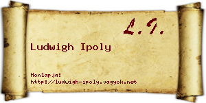 Ludwigh Ipoly névjegykártya